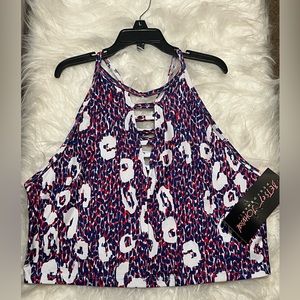 COPY - BETSEY JOHNSON Speckled Leopard Crop Top/Sports Bra